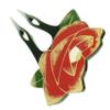 Japanese-Style Acrylic Hair Stick for Buns with Rose Ornament, Black (Yellow) view 4