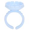 100 Disposable Eyelash Glue Ring Cups with 2 Rolls of Adhesive Dots, Blue view 3