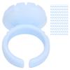 100 Disposable Eyelash Glue Ring Cups with 2 Rolls of Adhesive Dots, Blue view 4