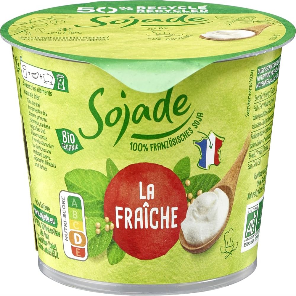 Organic Fermented Crème Fraîche Alternative with Soy and Plant Fat, 18 x 200 g