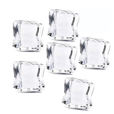 Artificial Resin Ice Cubes, 50 Pieces, Crystal Clear, Cube-Shaped, 30