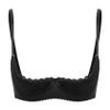 Jugaoge Women's Lace Push-Up Open-Cup Bra, Adjustable Straps, Black, 3XL view 1