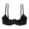 Jugaoge Women's Lace Push-Up Open-Cup Bra, Adjustable Straps, Black, 3XL view 4