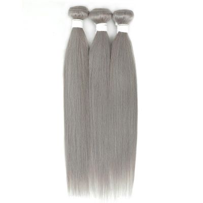 18-Inch Silver Brazilian Remy Human Hair Bundles with 13x4 Frontal and Closure