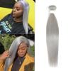 18-Inch Silver Brazilian Remy Human Hair Bundles with 13x4 Frontal and Closure view 2