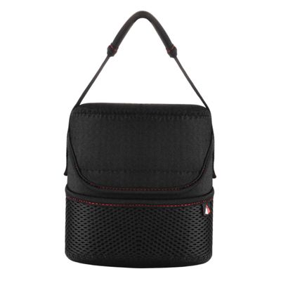HOMSFOU Black Neoprene Protective Case for Wireless Speakers with Carry Handle and Accessory Compartments