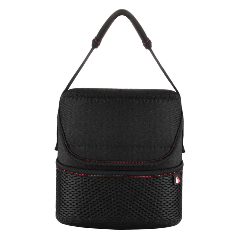 HOMSFOU Black Neoprene Protective Case for Wireless Speakers with Carry Handle and Accessory Compartments