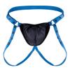 Men's PU Leather Body Harness Jockstrap, Blue, One Size view 1