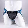 Men's PU Leather Body Harness Jockstrap, Blue, One Size view 2