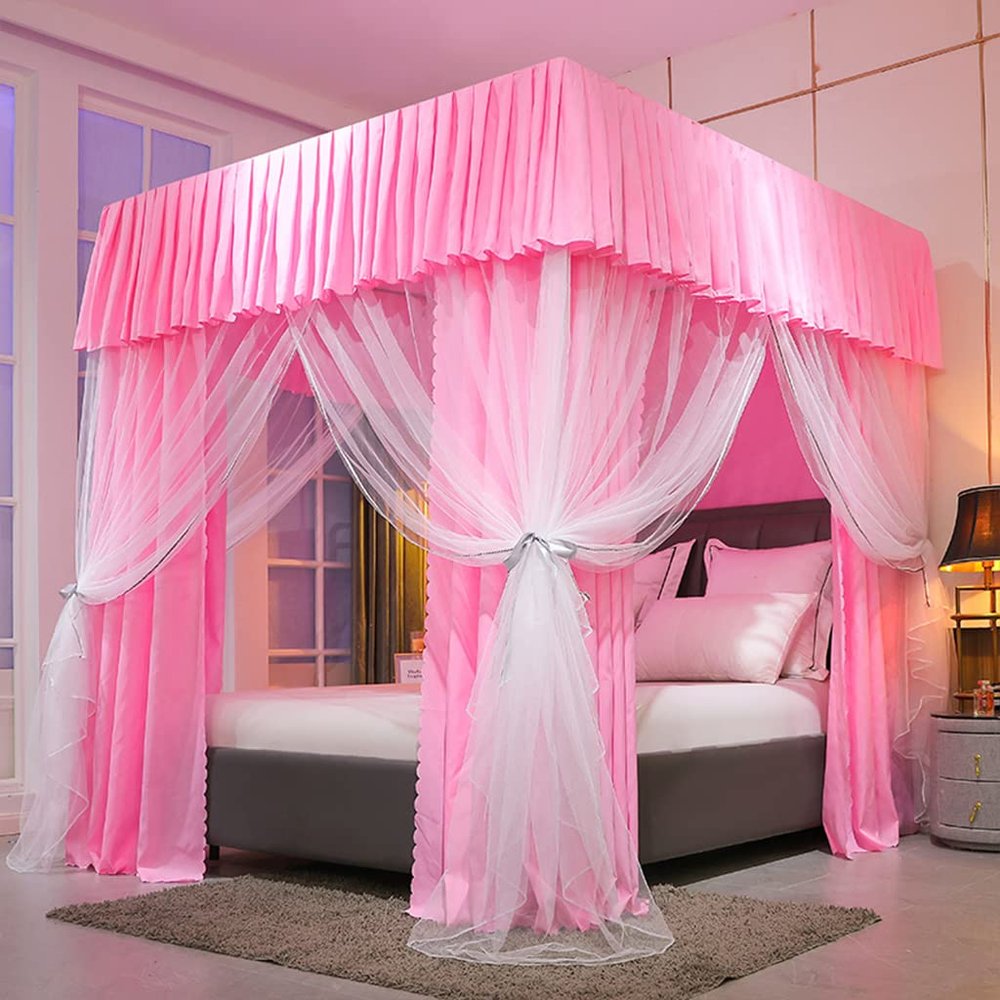 Princess Bed Canopy with Mosquito Net for Double, Queen, and King Beds