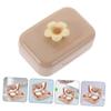 FRCOLOR 8-Piece Compact Contact Lens Case Set, Milk Tea view 2