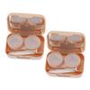 FRCOLOR 8-Piece Compact Contact Lens Case Set, Milk Tea view 3