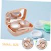 FRCOLOR 8-Piece Compact Contact Lens Case Set, Milk Tea view 4