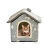 Semi-Enclosed Covered Cat Bed, Soft Winter Cave view 1