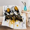 Generic Basketball Doodle Sherpa Blanket, 180 x 200 cm, Soft Microfiber Fleece Throw for Couch, Sofa, Bed, Travel, Kids and Babies view 2