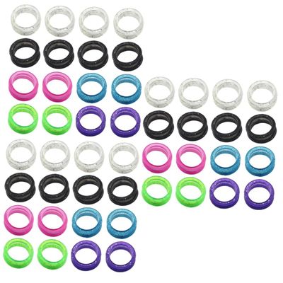 Toddmomy 48-Piece Finger Rings for Hairdressing Scissors, Non-Slip Pet Grooming Scissor Rings, Assorted Colors