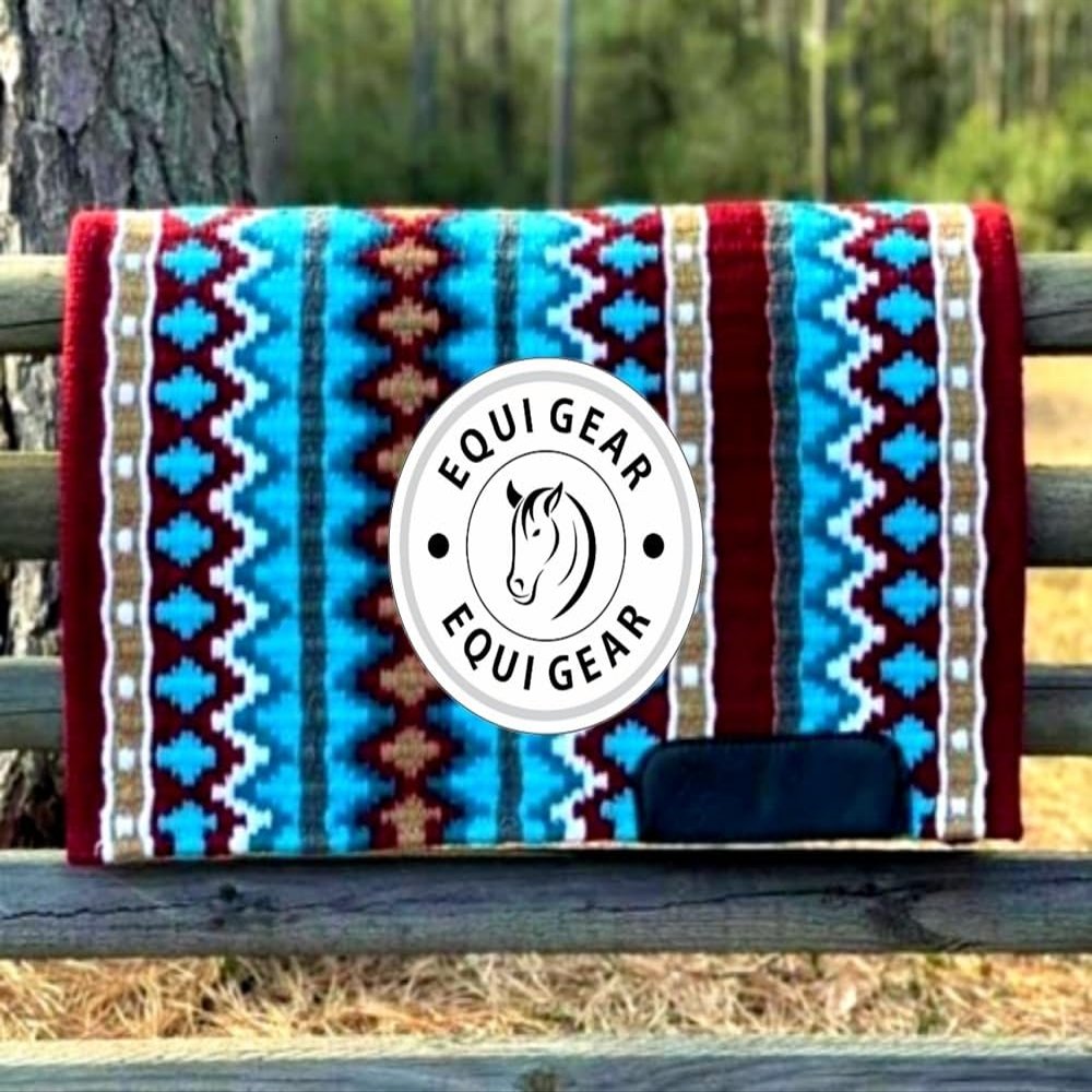 EQUIGEAR Western Show Horse Saddle Pad, New Zealand Wool, Handmade, Sensor Flex (Adjustable), BA51 (36 x 42 in)