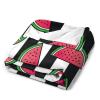 QUEWIQR Flannel Blanket, Watermelon Stripe Fruit Pattern, Soft Fleece Throw, 150 x 200 cm view 3
