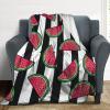 QUEWIQR Flannel Blanket, Watermelon Stripe Fruit Pattern, Soft Fleece Throw, 150 x 200 cm view 4