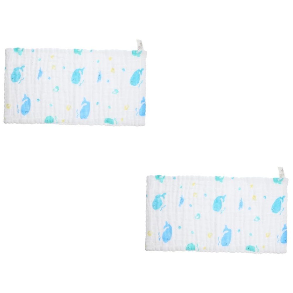 ibasenice 2-Piece Cotton Washcloths and Spit-Up Cloths for Newborns, Soft and Absorbent, Cartoon Design