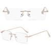 ABETOS Photochromic Progressive Reading Glasses, Rimless, Blue-Light Filter, Gold +1.5 view 3