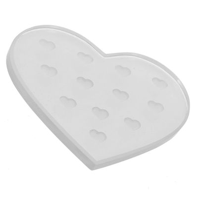 Heart-Shaped Glass Lash Trays for Eyelash Extensions, 12 Compartments