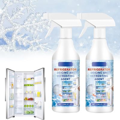 Refrigerator Freezer Defrosting Spray, 120 ml, Ice Remover, 2-Pack