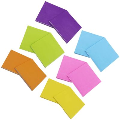 KOMBIUDA 6-Pack Solid-Color Paper Napkins in Orange, Sky Blue, Yellow, and Green for Parties