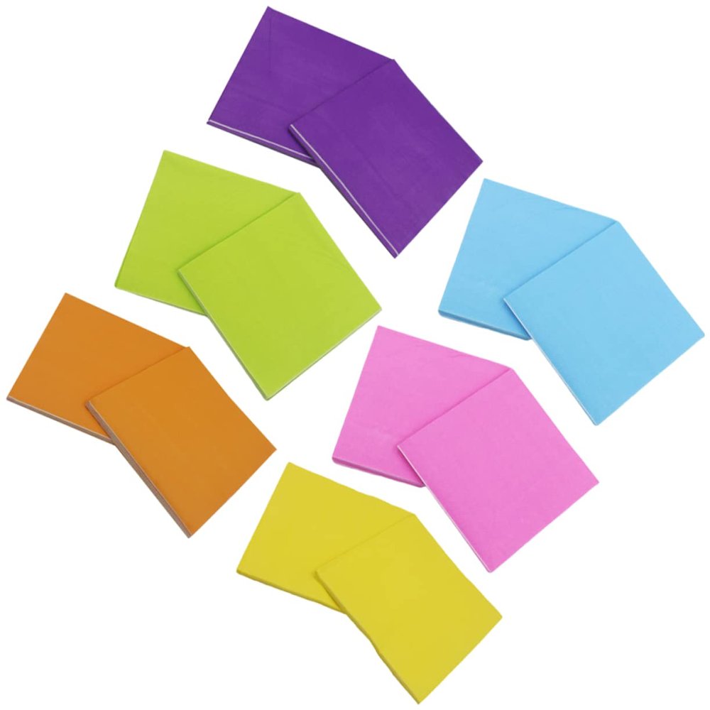 KOMBIUDA 6-Pack Solid-Color Paper Napkins in Orange, Sky Blue, Yellow, and Green for Parties