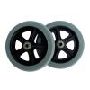 6-Inch Non-Inflatable Wheelchair Front Wheels, 1 Pair, Gray Solid Tires with ABS Hubs view 1