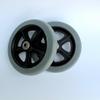 6-Inch Non-Inflatable Wheelchair Front Wheels, 1 Pair, Gray Solid Tires with ABS Hubs view 4