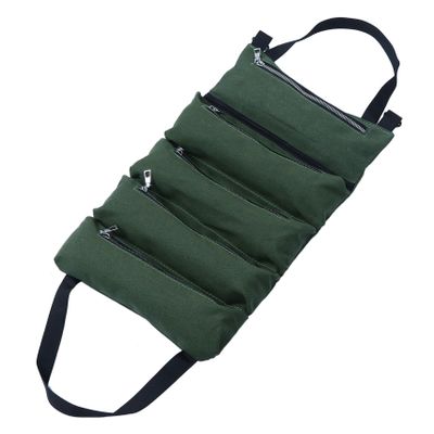 Green Car Seat Back Organizer, Foldable, Polyester Canvas, Large