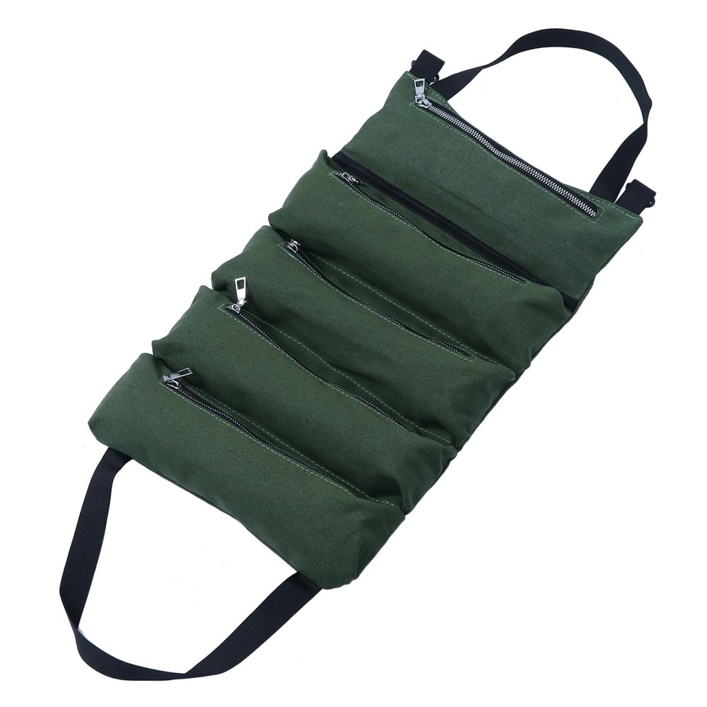 Green Car Seat Back Organizer, Foldable, Polyester Canvas, Large
