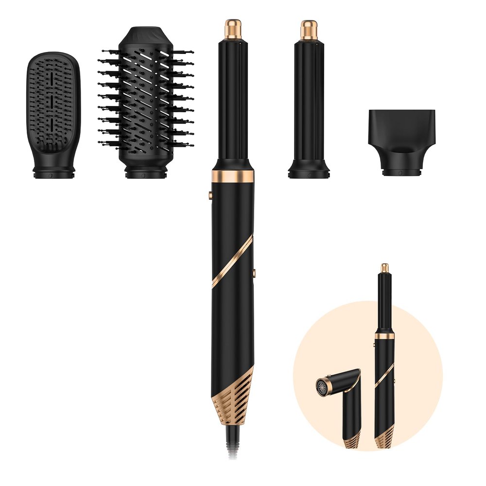 TANSHINE 5-in-1 Foldable Hair Styler, 1000W, Ionic Hair Dryer