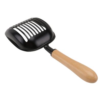 BUGUUYO Black Cat Litter Scoop with Fine Mesh and Aluminum Alloy