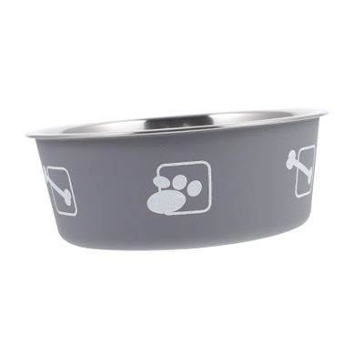 BUGUUYO Round Stainless Steel Pet Bowl with Printed Design