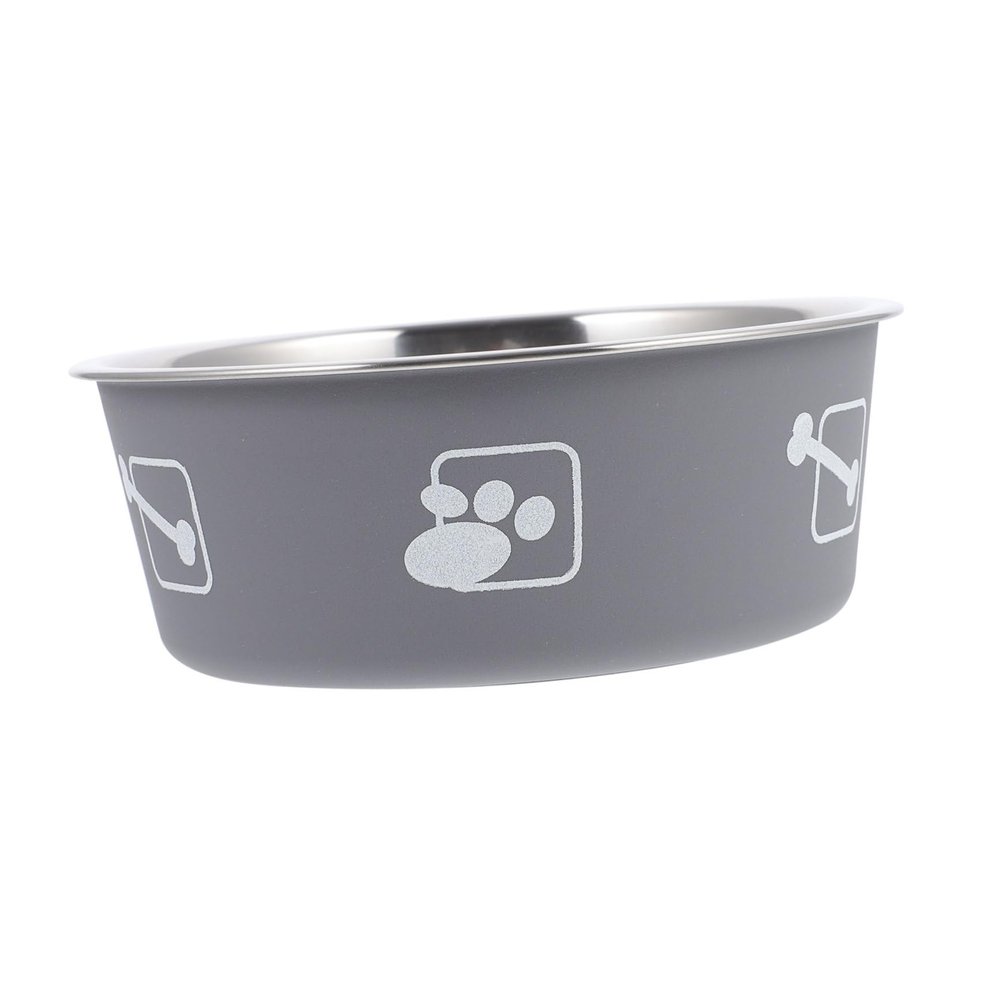 BUGUUYO Round Stainless Steel Pet Bowl with Printed Design