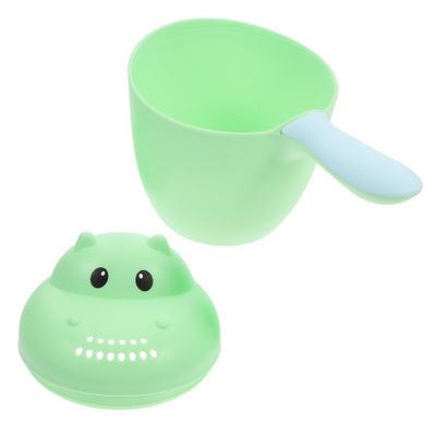 ibasenice Hippo-Shaped Shampoo Rinse Cup for Boys and Girls, Bath Cup with Handle