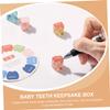 ibasenice Baby Tooth Keepsake Box with Photo Frame, ABS Lock, White view 2