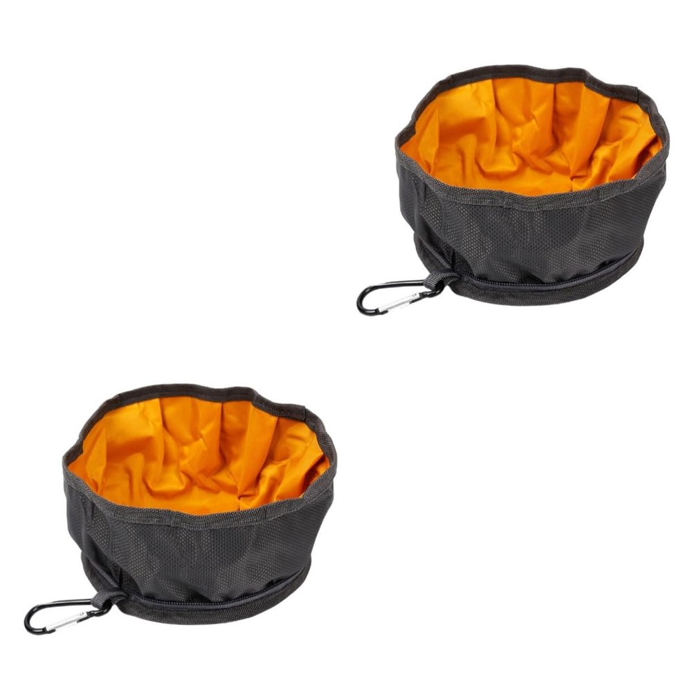 BUGUUYO 2-Pack Portable Foldable Pet Bowls, Food-Grade Nylon, Large Size, with Storage Hook
