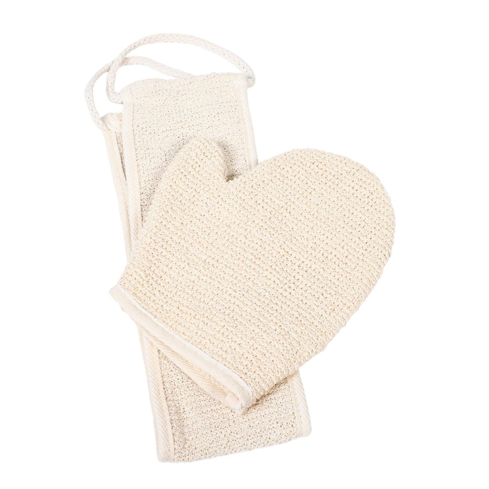 Beavorty Sisal Exfoliating Glove for Shower and Bath, Reusable, Double-Sided