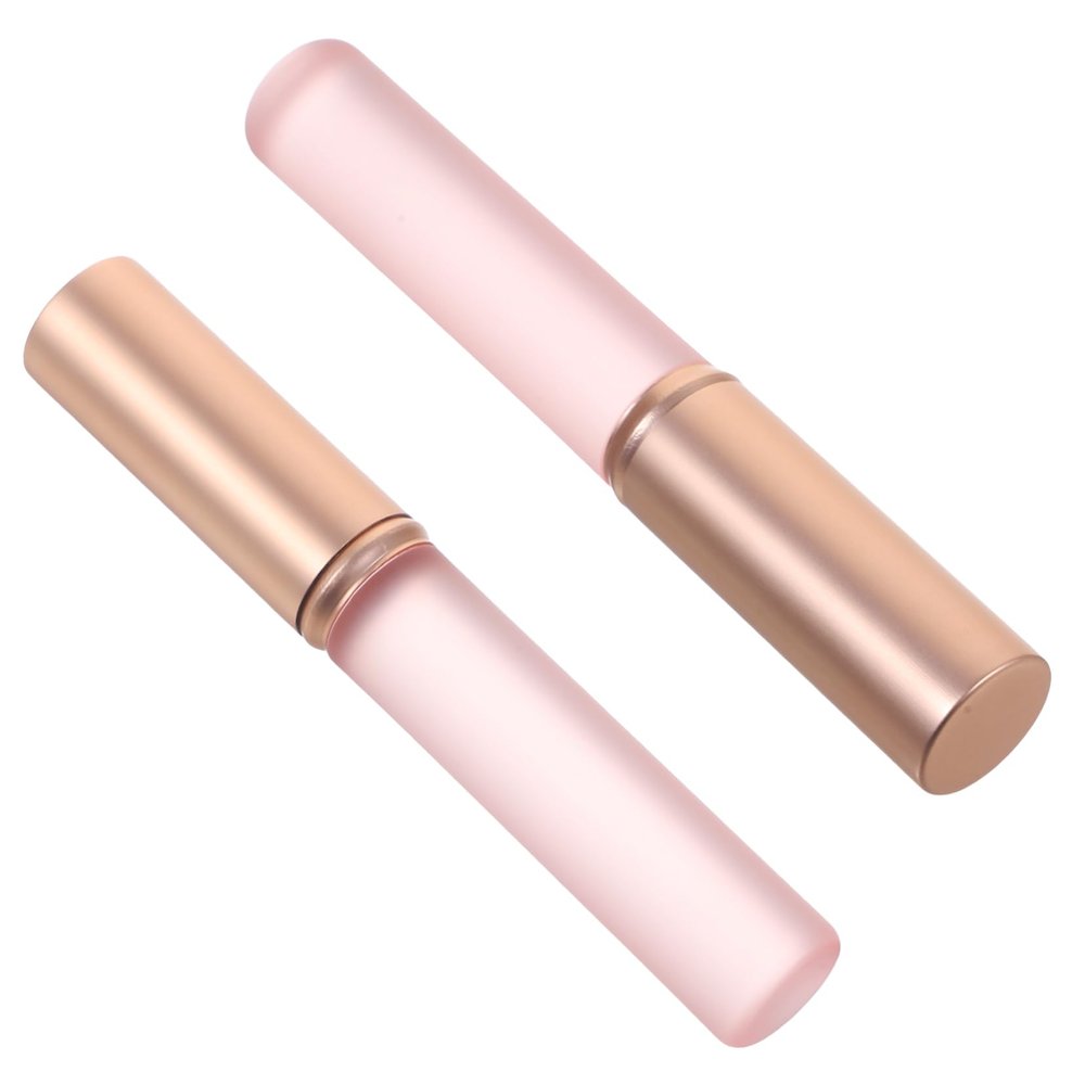 Beaupretty 2-Piece Soft Lip Brush Set with Travel Case