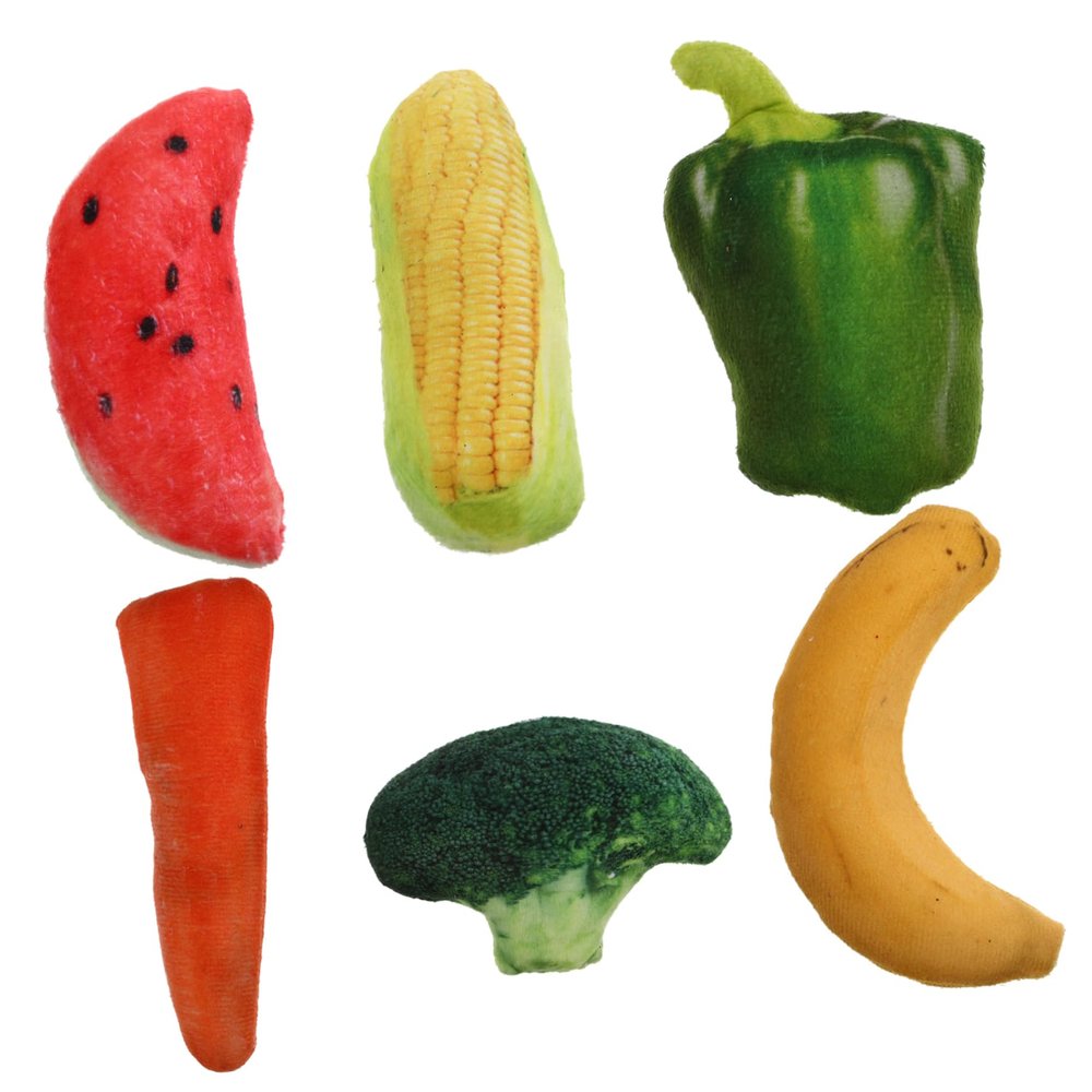 BESPORTBLE 6pcs Vegetable Plush Toys for Cats