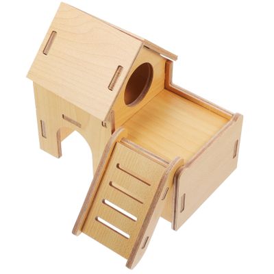 Sosoport Wooden Hamster House with Ramp