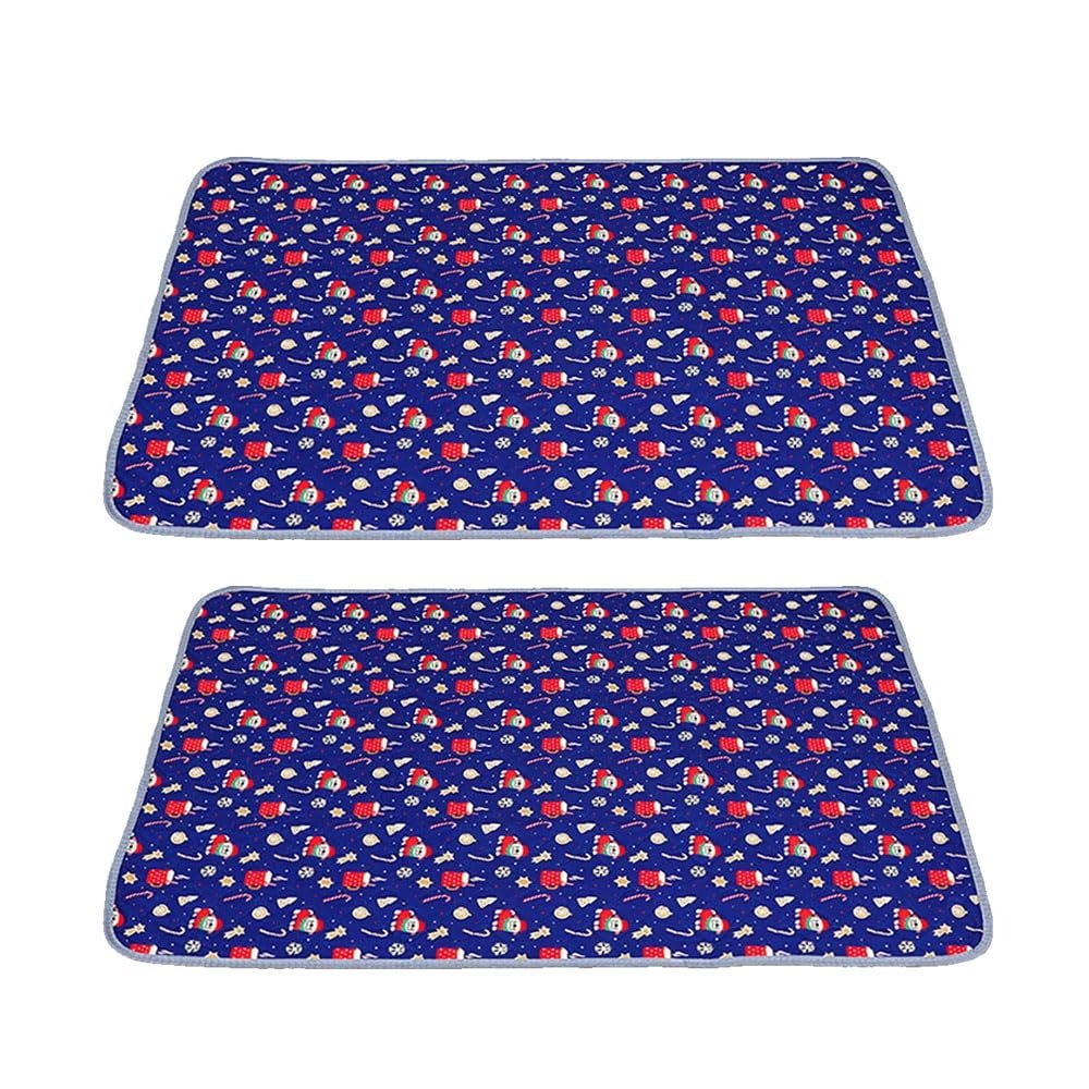 FANSU 2-Pack Reusable Christmas Puppy Pads, 60 x 45 cm