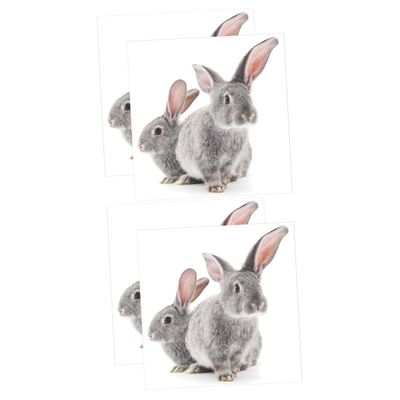 ibasenice 4-Sheet Cartoon Wall Stickers, Self-Adhesive Rabbit Wall Decals for Nursery, Kids' Room, Living Room and Playroom