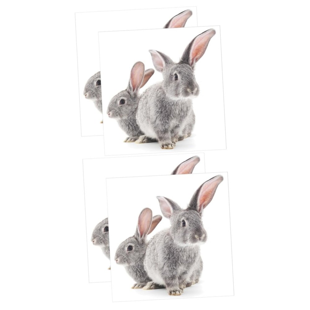 ibasenice 4-Sheet Cartoon Wall Stickers, Self-Adhesive Rabbit Wall Decals for Nursery, Kids' Room, Living Room and Playroom
