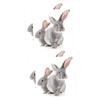 ibasenice 4-Sheet Cartoon Wall Stickers, Self-Adhesive Rabbit Wall Decals for Nursery, Kids' Room, Living Room and Playroom view 1