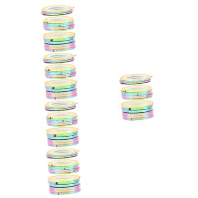 FOMIYES 5 Sets Gold Line Nail Art Striping Tape, 18 Rolls × 5