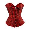 Cotton Corset for Women and Girls, Gothic Halloween Costume Overbust Top with Long Sleeves, Full-Bust Pink Corset Bustier view 1